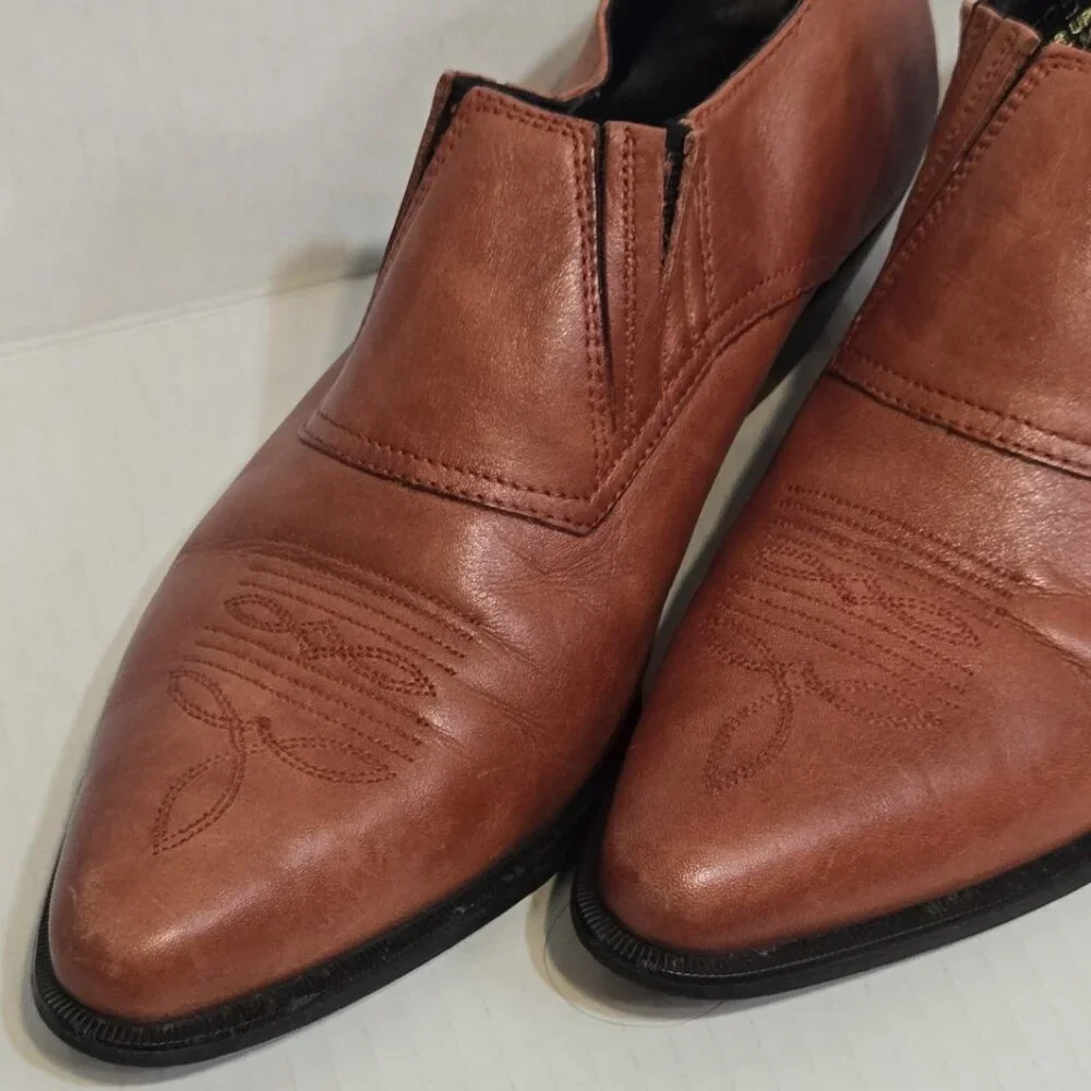 Durango Western Ankle Booties‎ Womens 6.5 Brown Leather Pointed Snip Toe